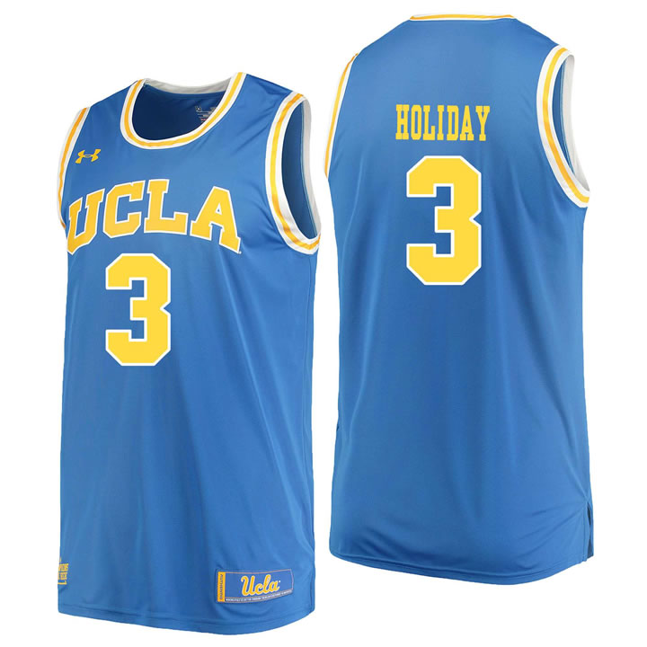 UCLA Bruins #3 Aaron Holiday Blue College Basketball Jersey